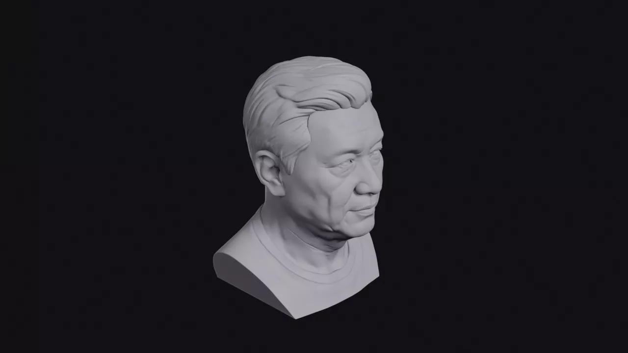 East Asian Man Side Part Bust 3D print model