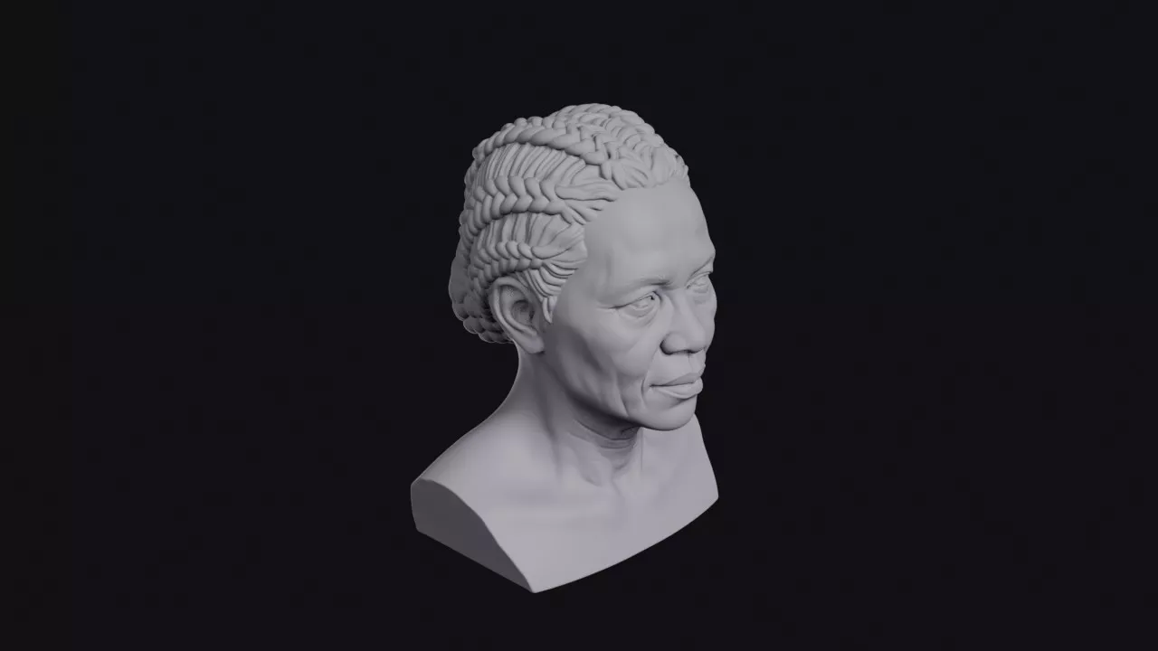 Malagasy Woman With Braided Hair Bust 3D print model