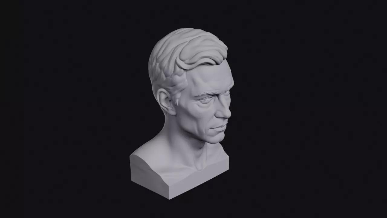Lean Clean Shaven Man Bust 3D print model