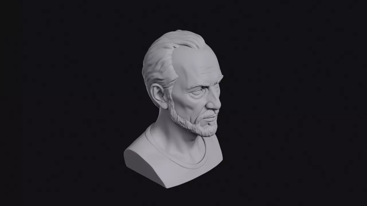 Lean Scholarly Man Bust 3D print model