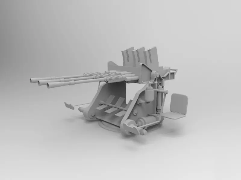 Japanese battleship machine gun of World War 2 Free 3D model