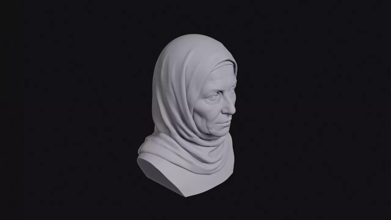 Iranian Woman With Headscarf Bust 3D print model