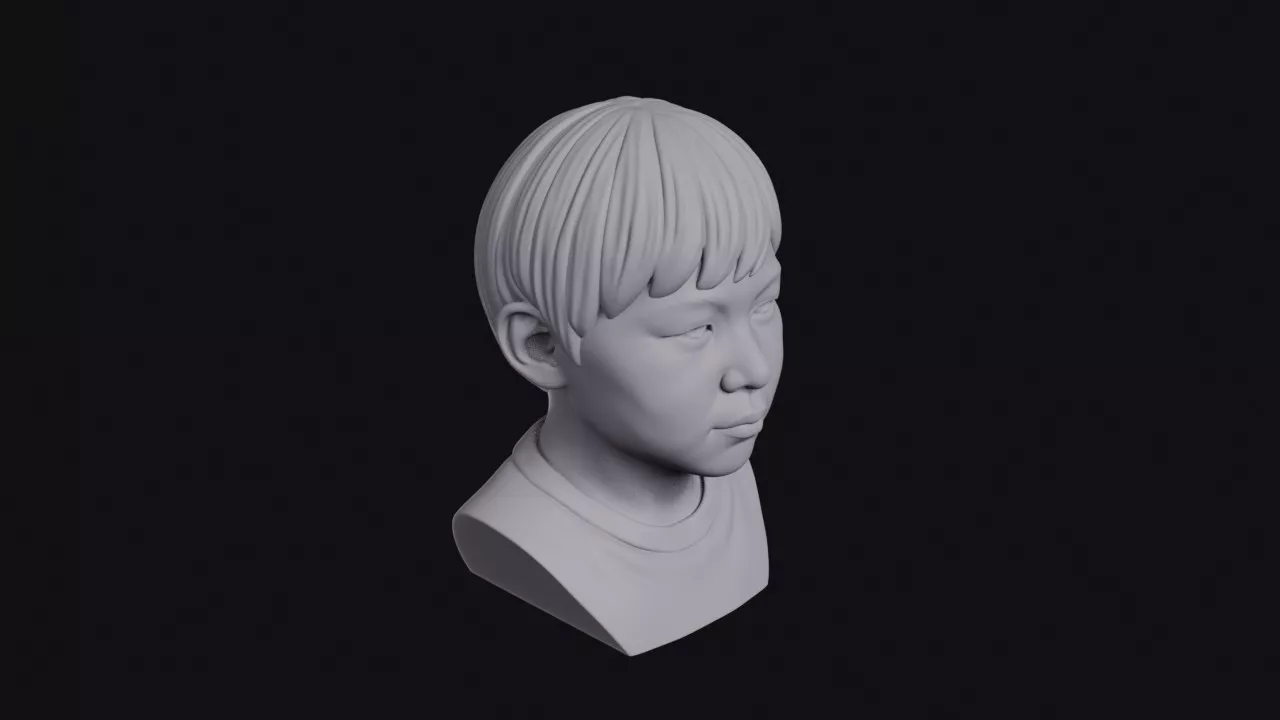 Inuit Boy With Black Bob Bust 3D print model