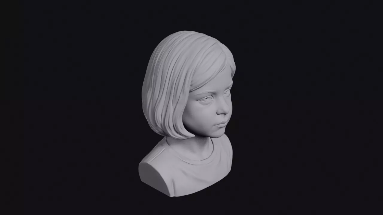 Young Girl With Bob Bust 3D print model