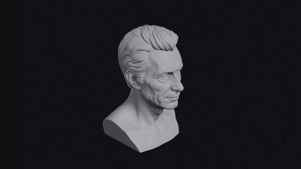 French Man With Swept Hair Bust 3D print model