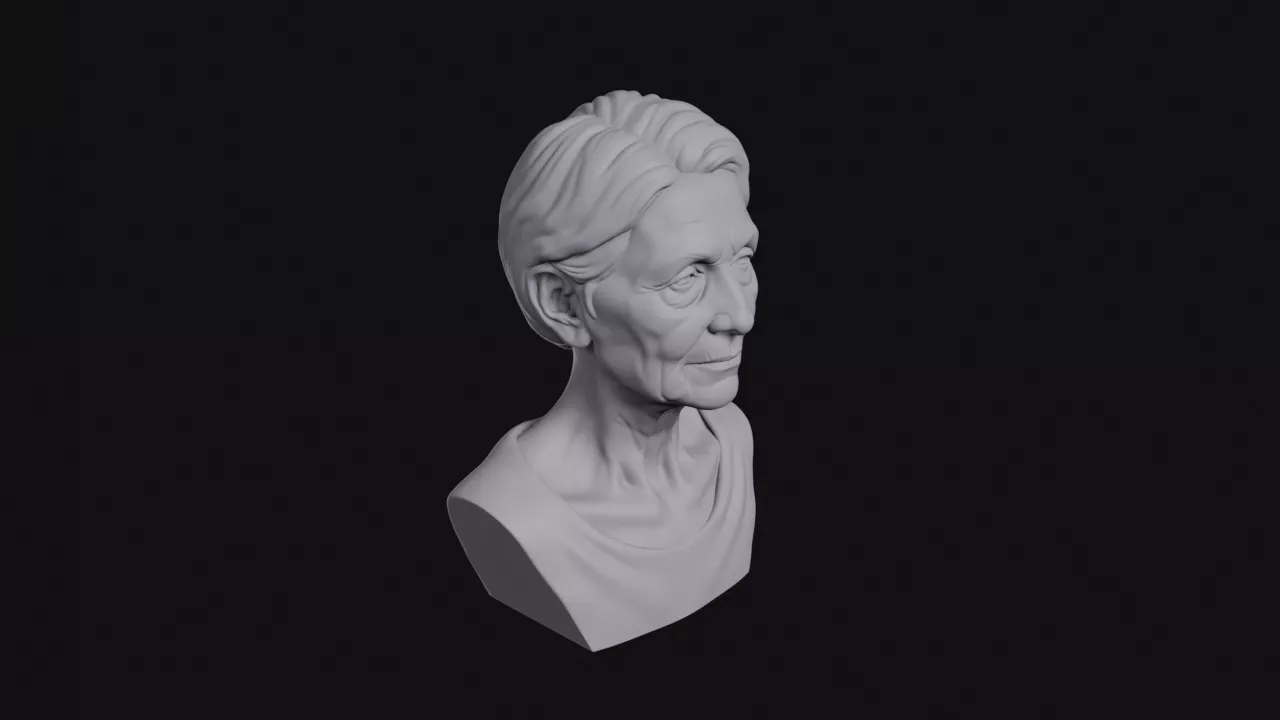 Frail Old Woman Bust 3D print model