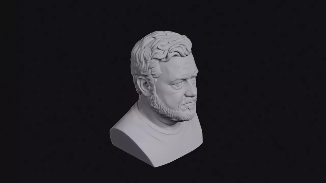 Wide Jaw Muscular Neck Bust 3D print model
