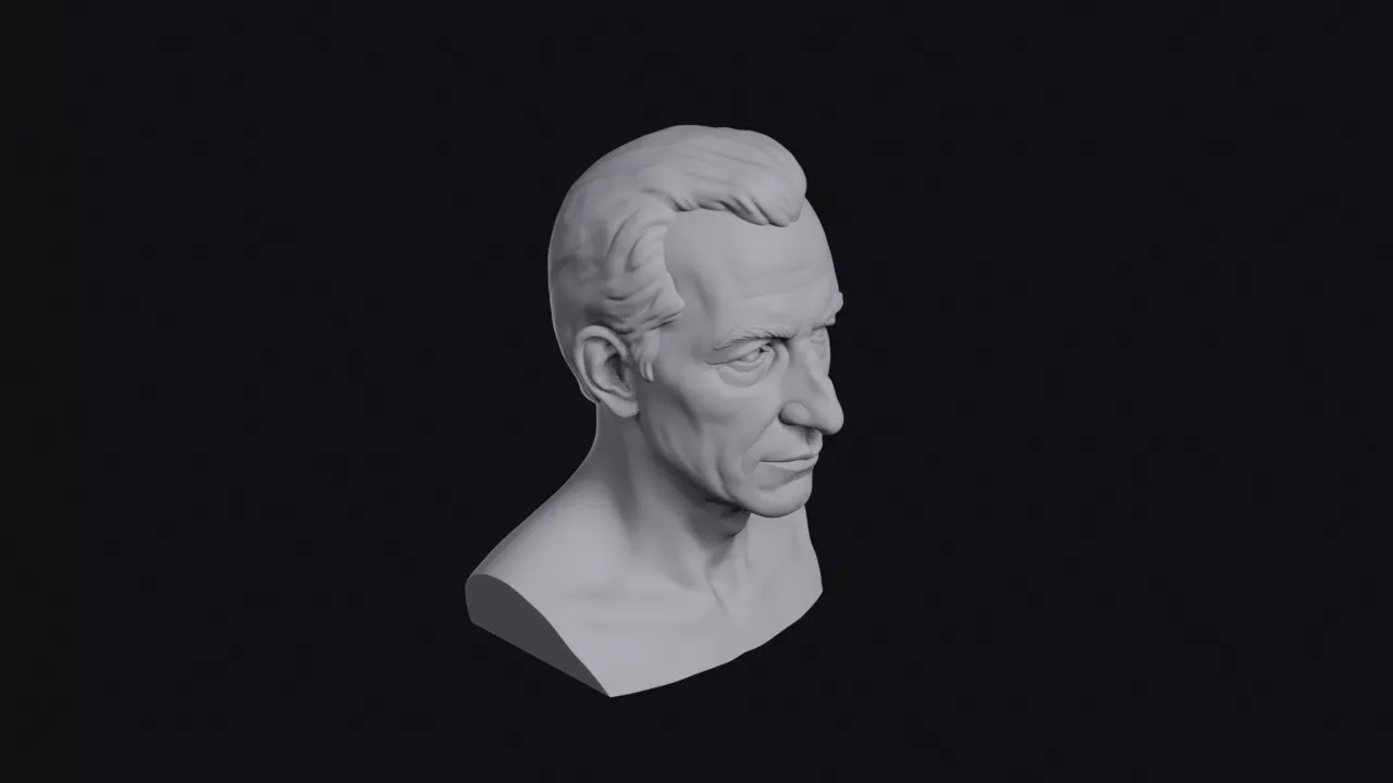 Soft Double Chin Man Bust 3D print model