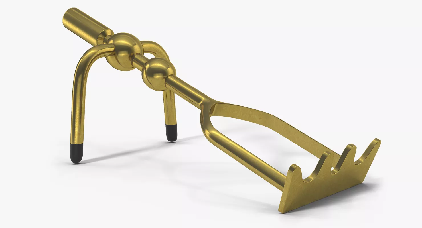 Billiards Pool Brass Extended Spider Rest Head 3D model