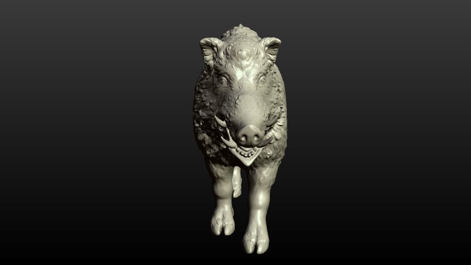 Boar figurine 3D print model_3