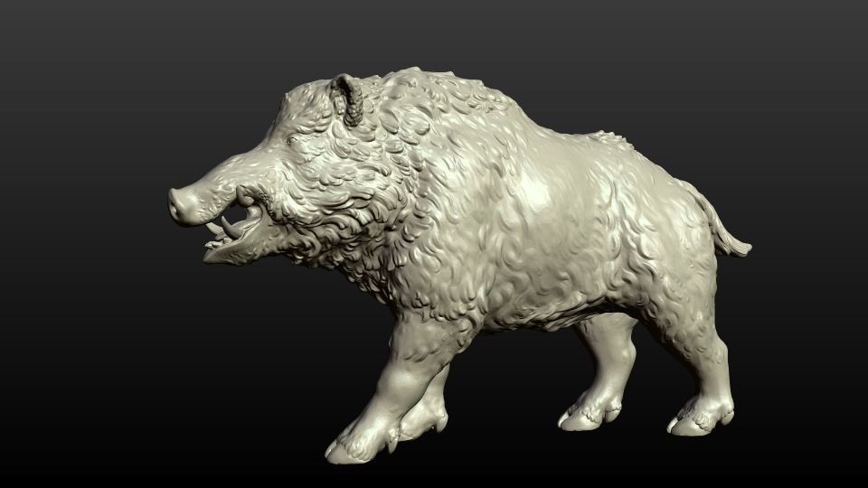 Boar figurine 3D print model_6