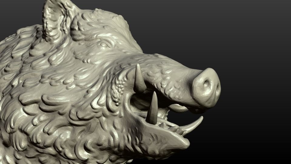 Boar figurine 3D print model_10
