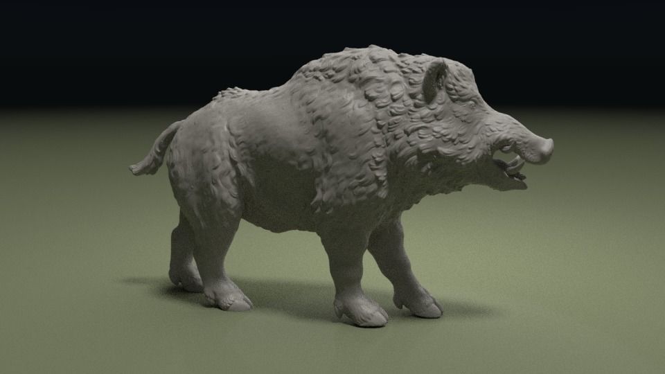 Boar figurine 3D print model_4