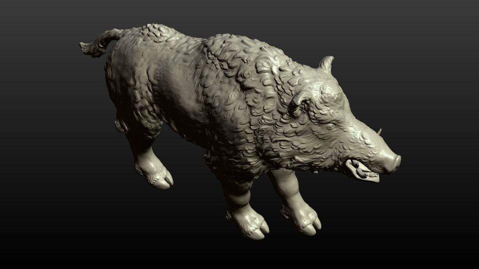 Boar figurine 3D print model_8
