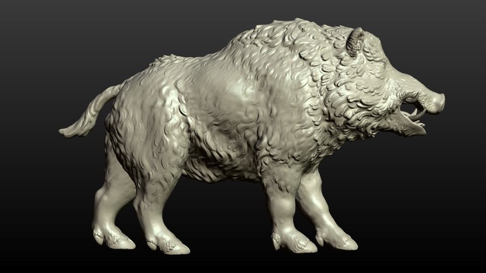 Boar figurine 3D print model_9