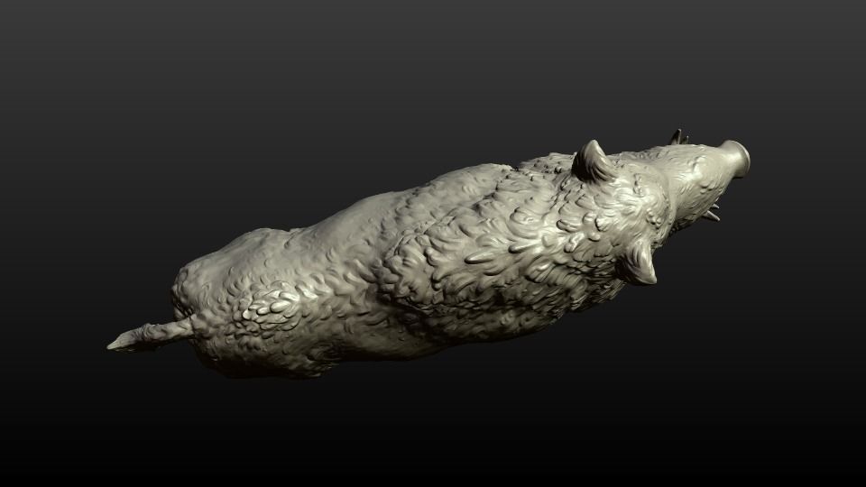 Boar figurine 3D print model_7
