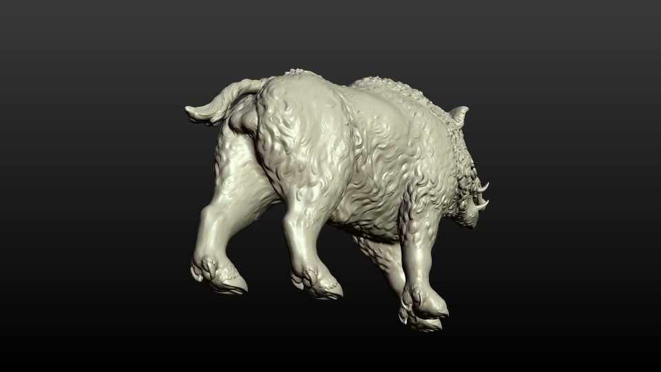 Boar figurine 3D print model_2