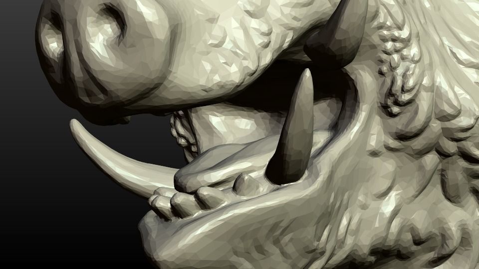 Boar figurine 3D print model_11