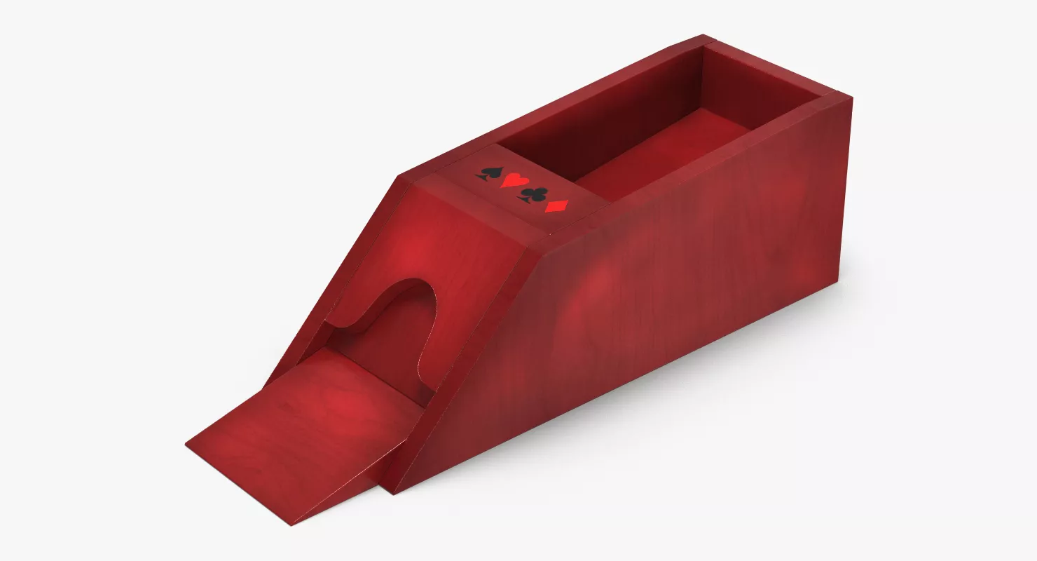 8 Deck Wooden Blackjack Dealer Shoe 3D model