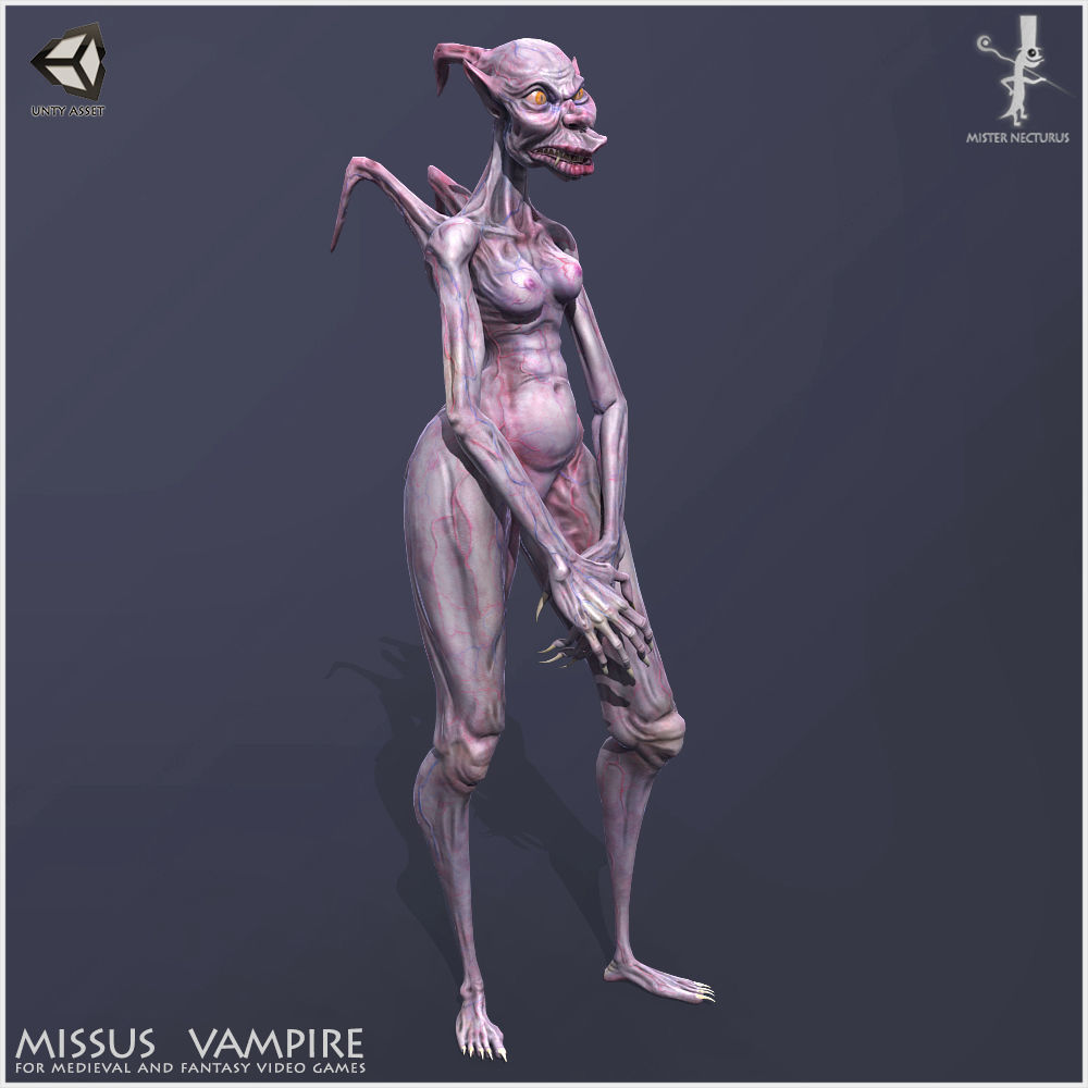 Missus Vampire Low-poly 3D model_4