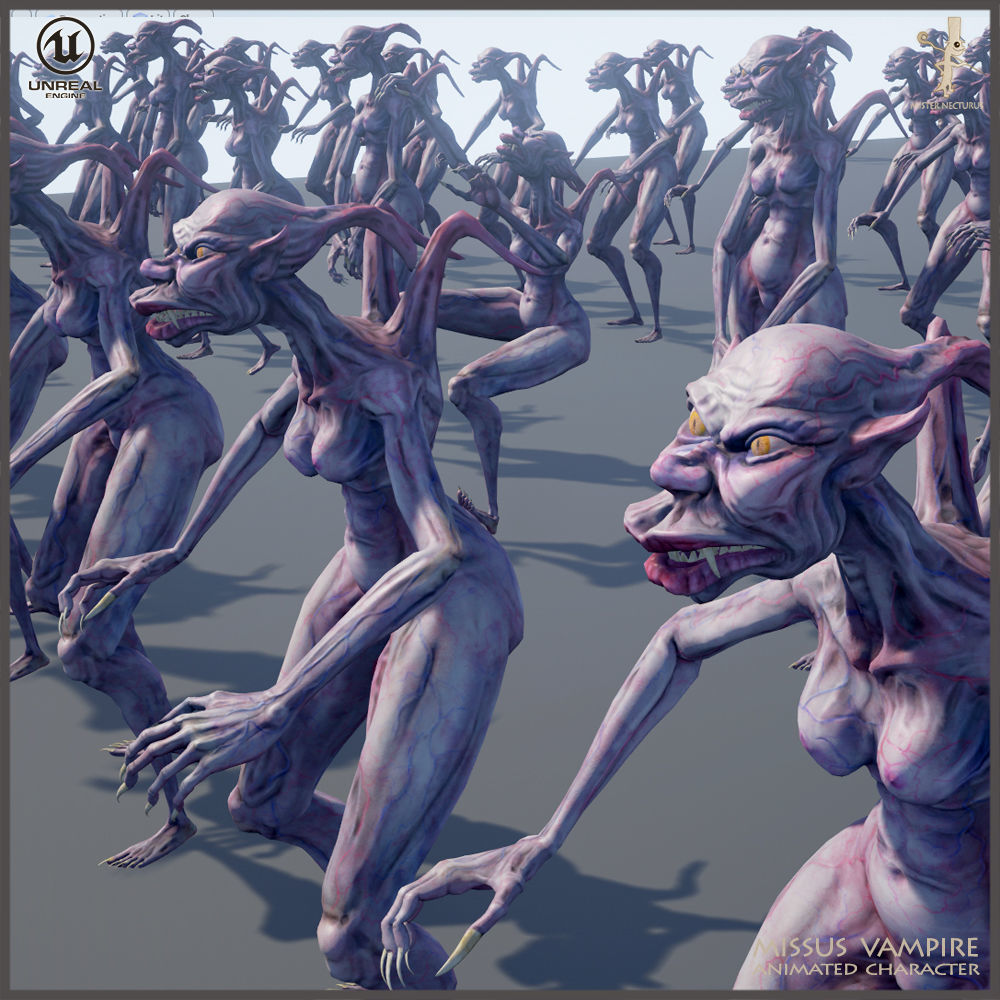 Missus Vampire Low-poly 3D model_2