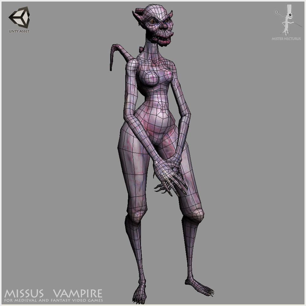 Missus Vampire Low-poly 3D model_6