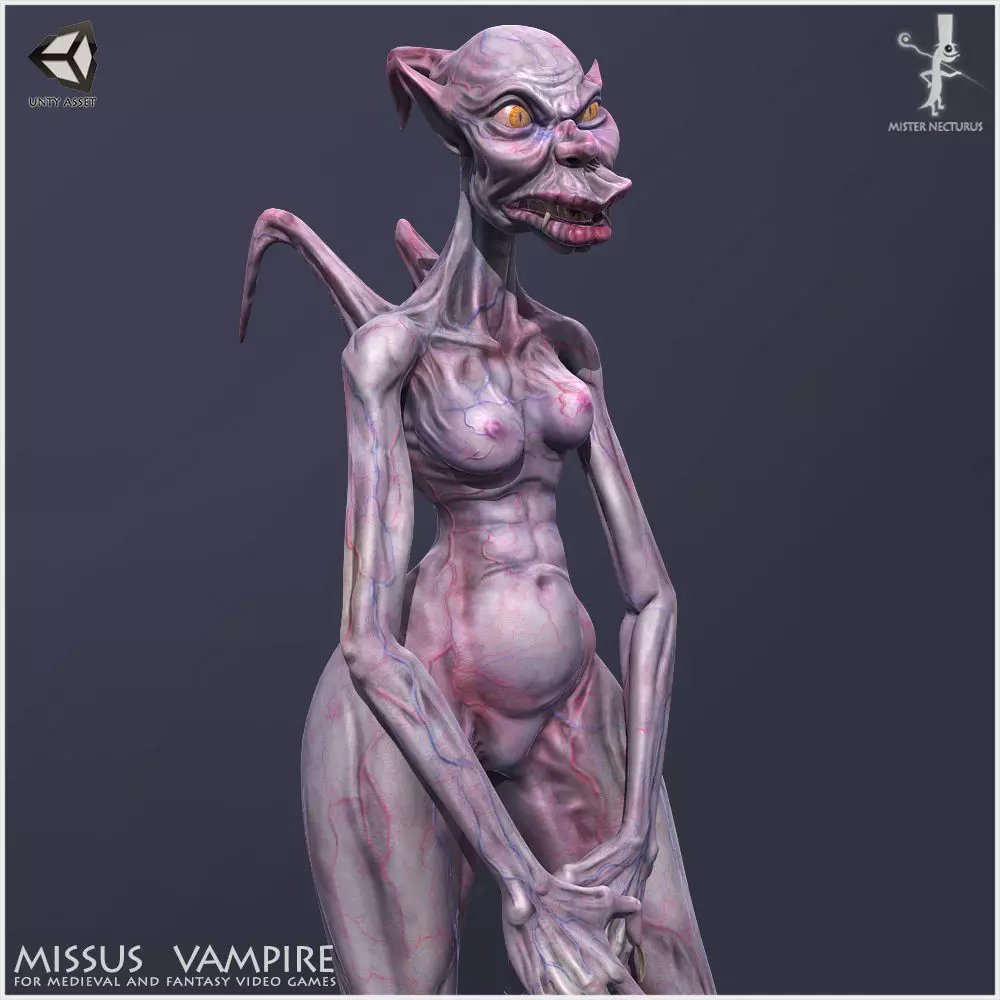 Missus Vampire Low-poly 3D model_0