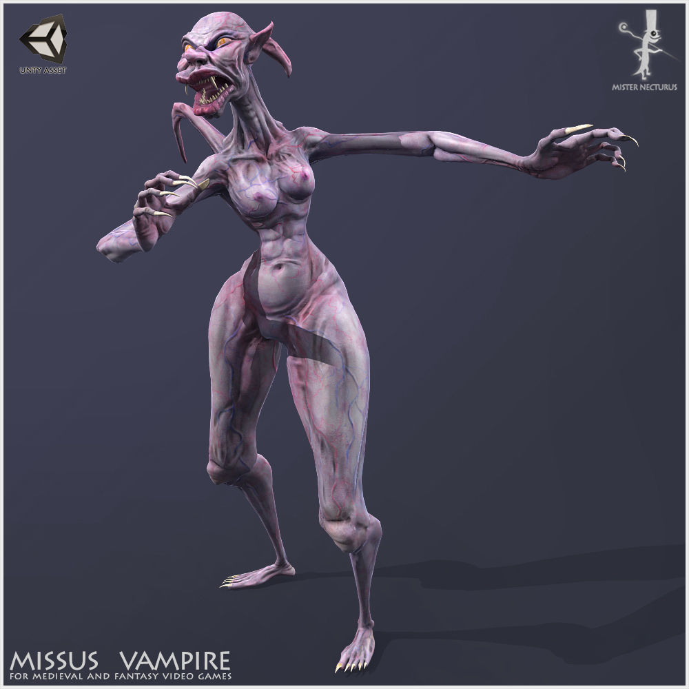 Missus Vampire Low-poly 3D model_7