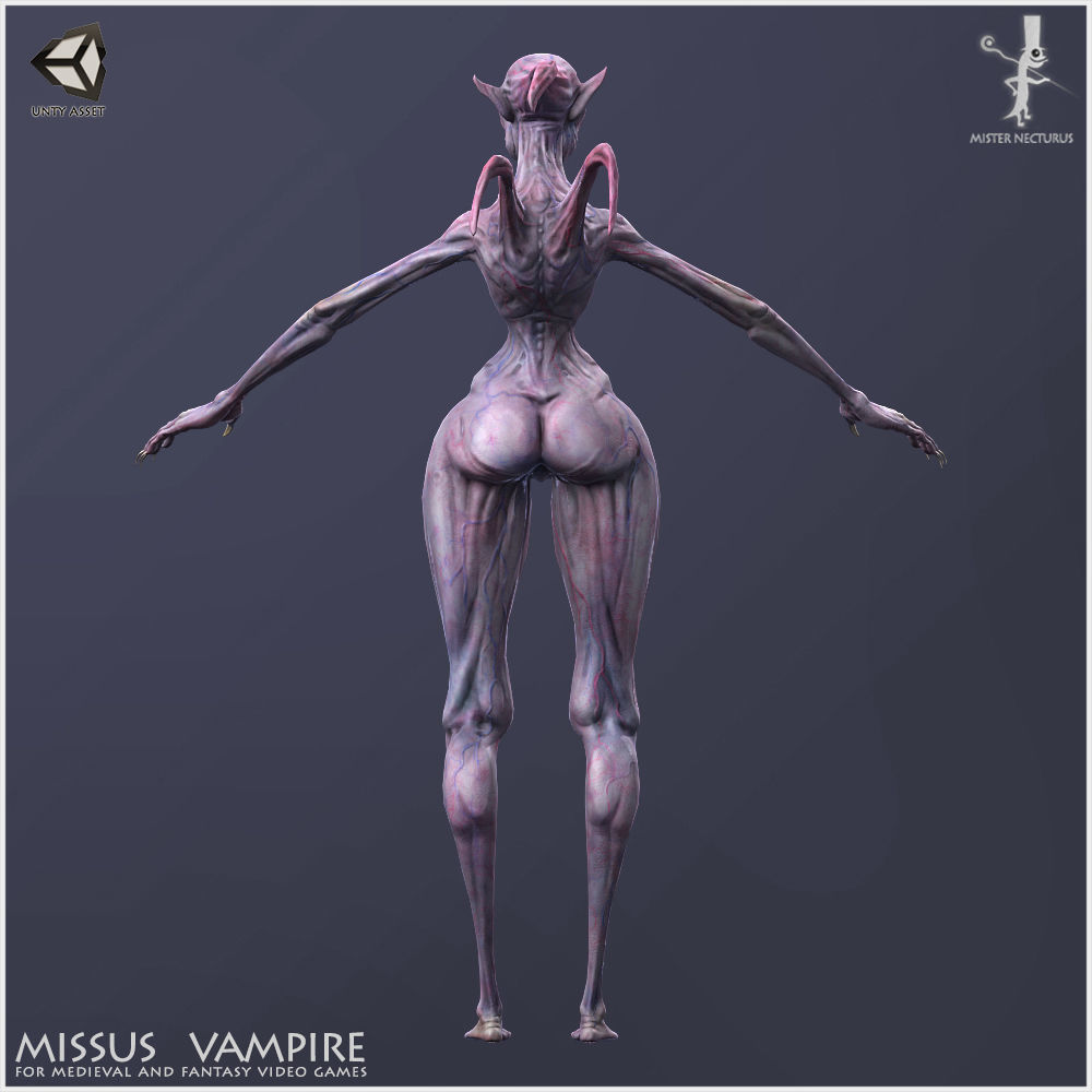 Missus Vampire Low-poly 3D model_10