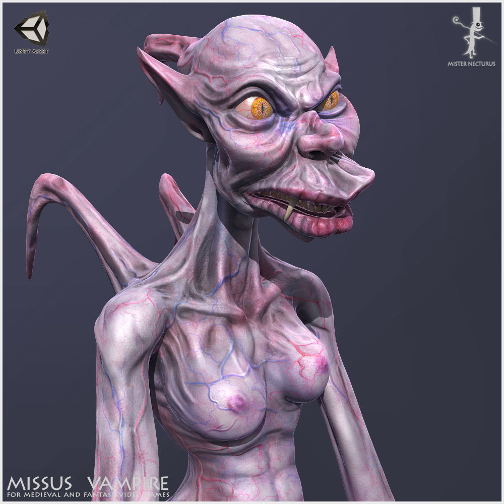Missus Vampire Low-poly 3D model_14