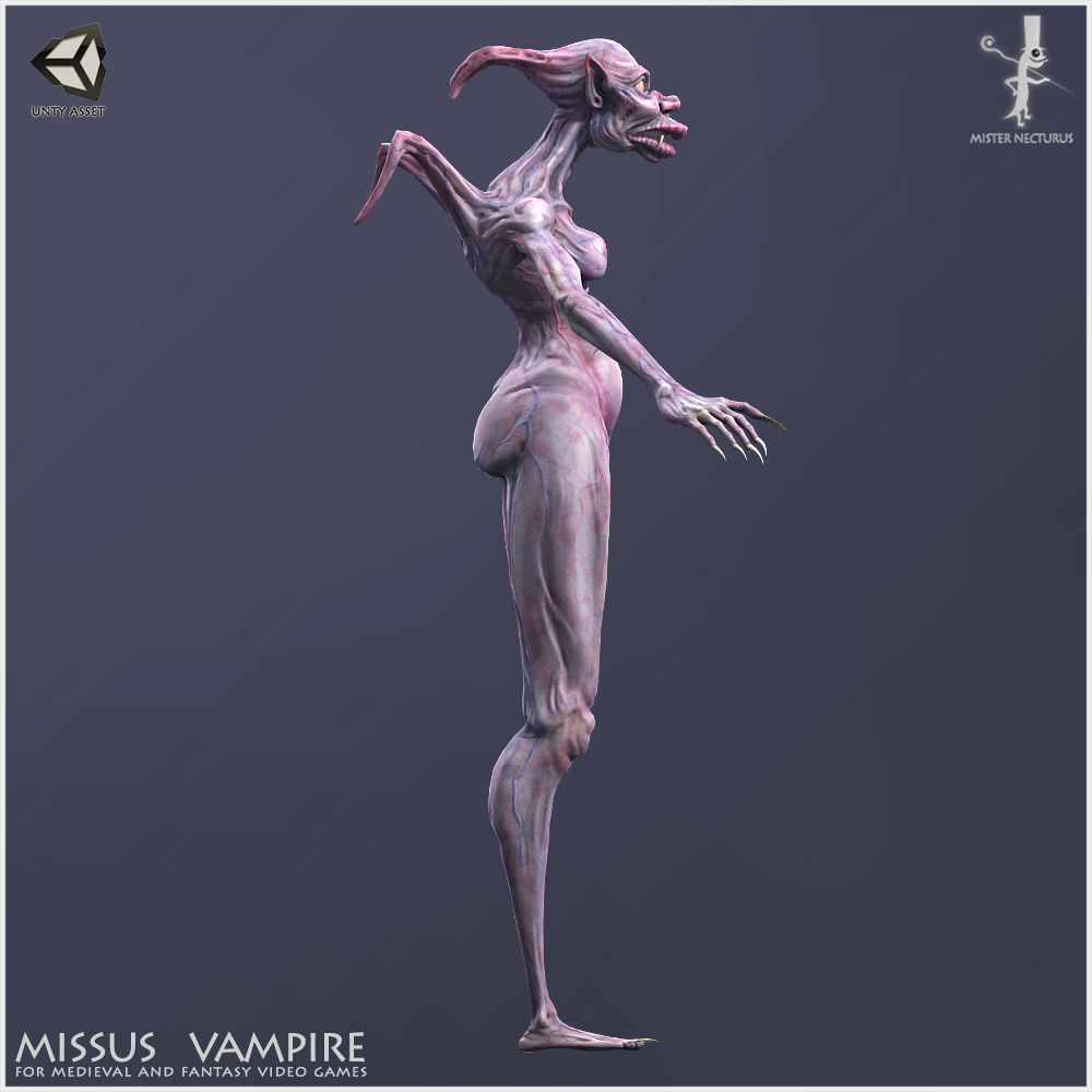 Missus Vampire Low-poly 3D model_12