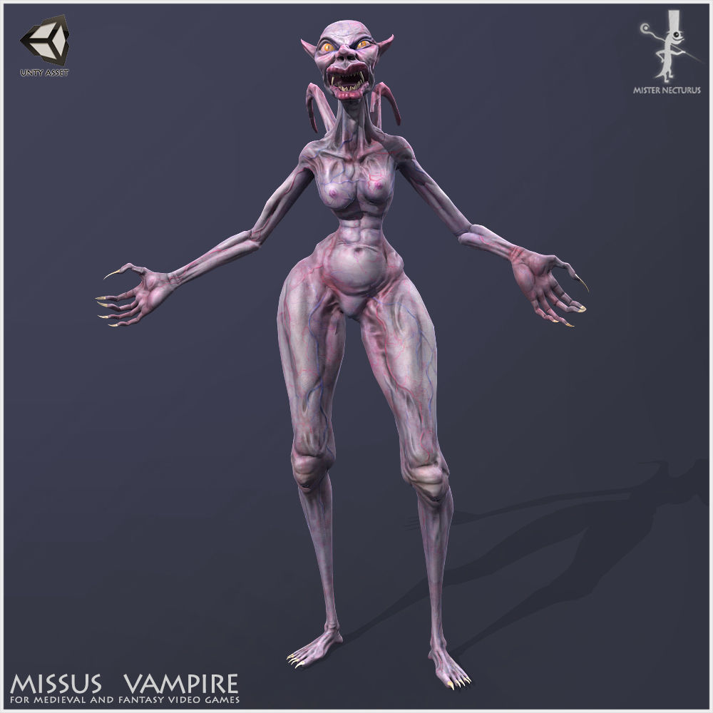 Missus Vampire Light Version Low-poly 3D model_5