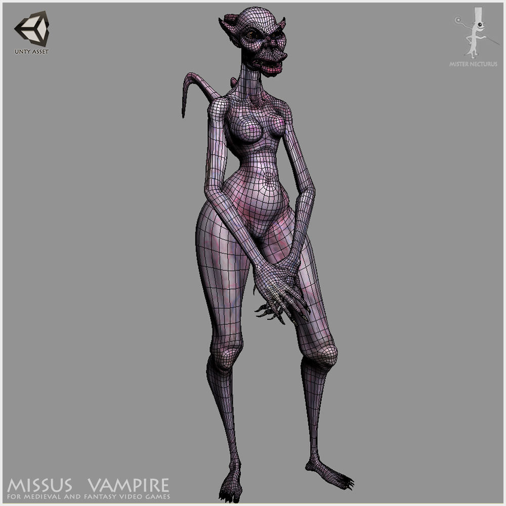 Missus Vampire Light Version Low-poly 3D model_12