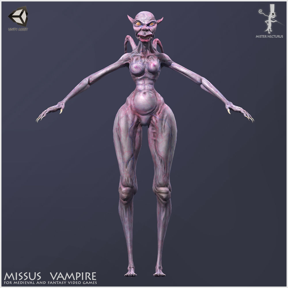 Missus Vampire Light Version Low-poly 3D model_7