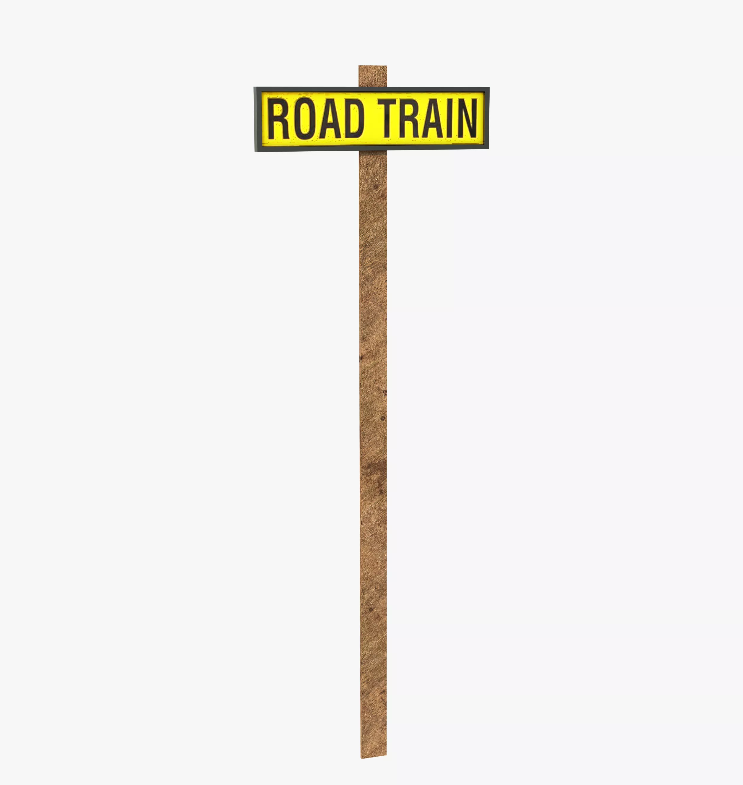 Road Train Sign Free 3D model