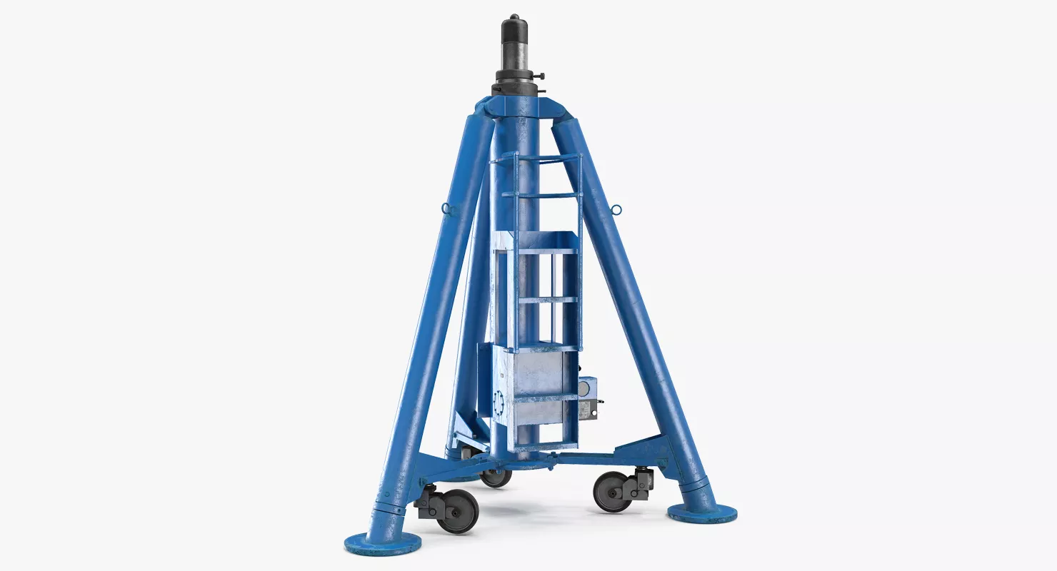 Aircraft Tripod Jack Rigged 3D model