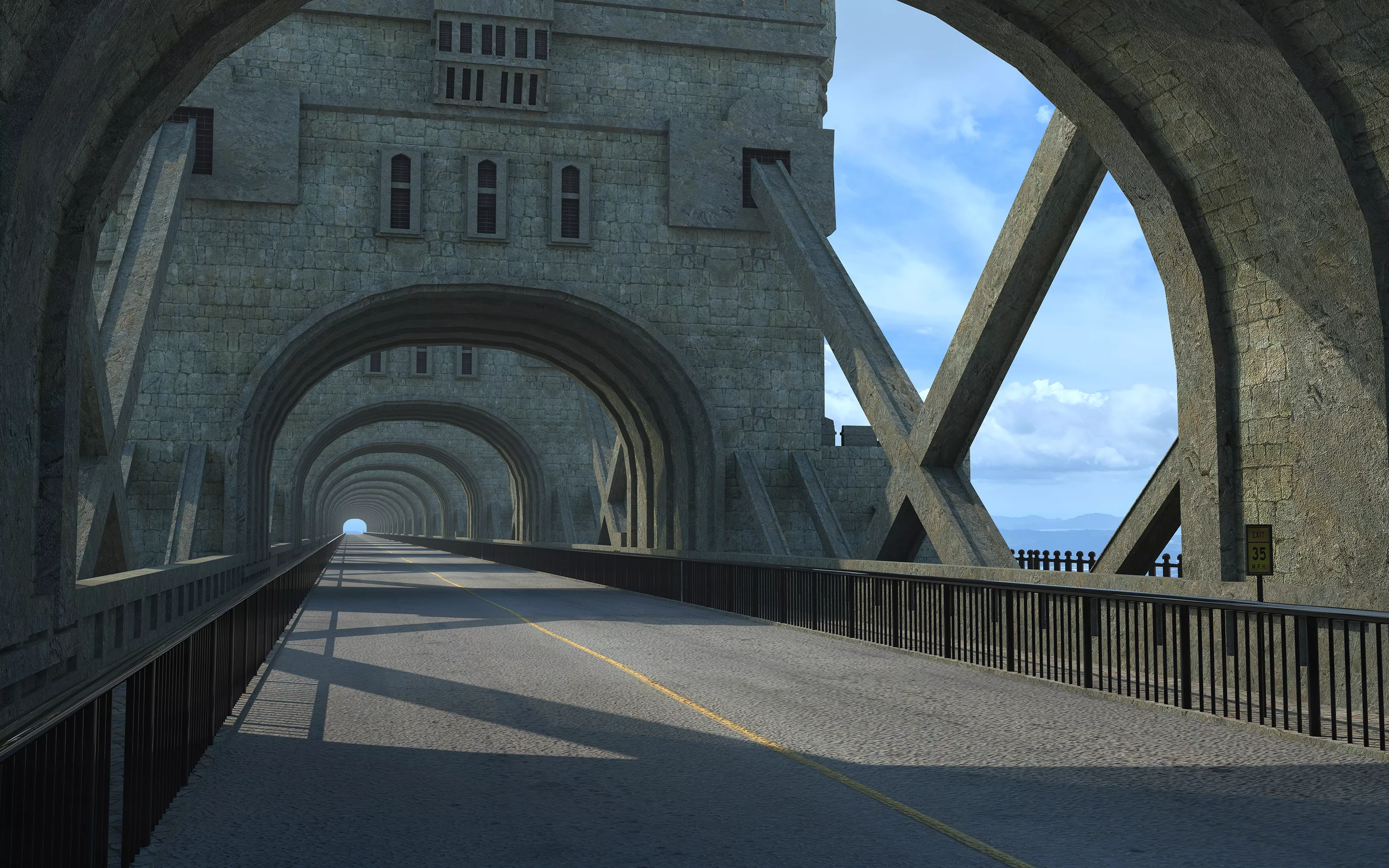 Old Tunnel Towers 3D model