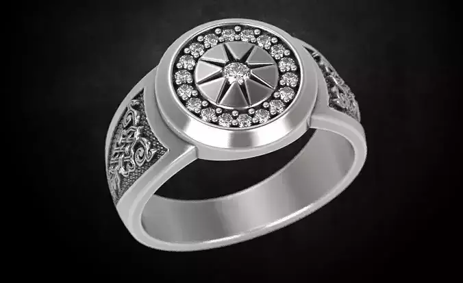 Ring with stones star 93
