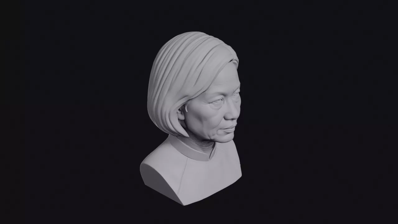 Vietnamese Woman Short Bob Bust 3D print model