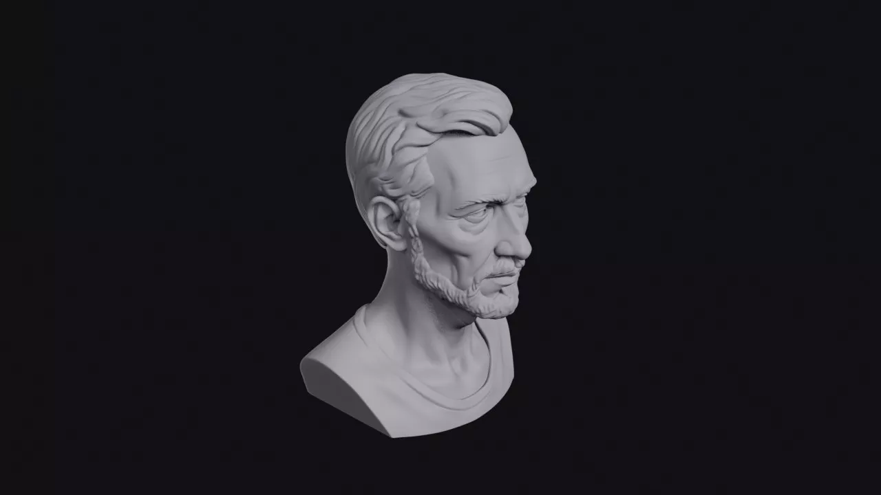Thin Man Hollow Cheeks Bust 3D print model