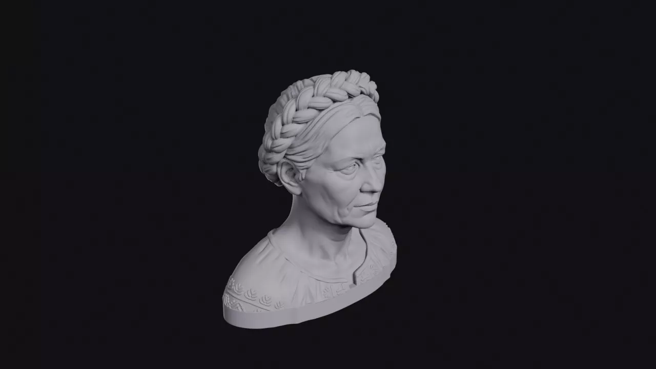 Ukrainian Woman With Braided Crown Bust 3D print model