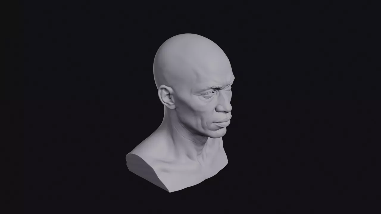 Lean Sudanese Man Bust 3D print model