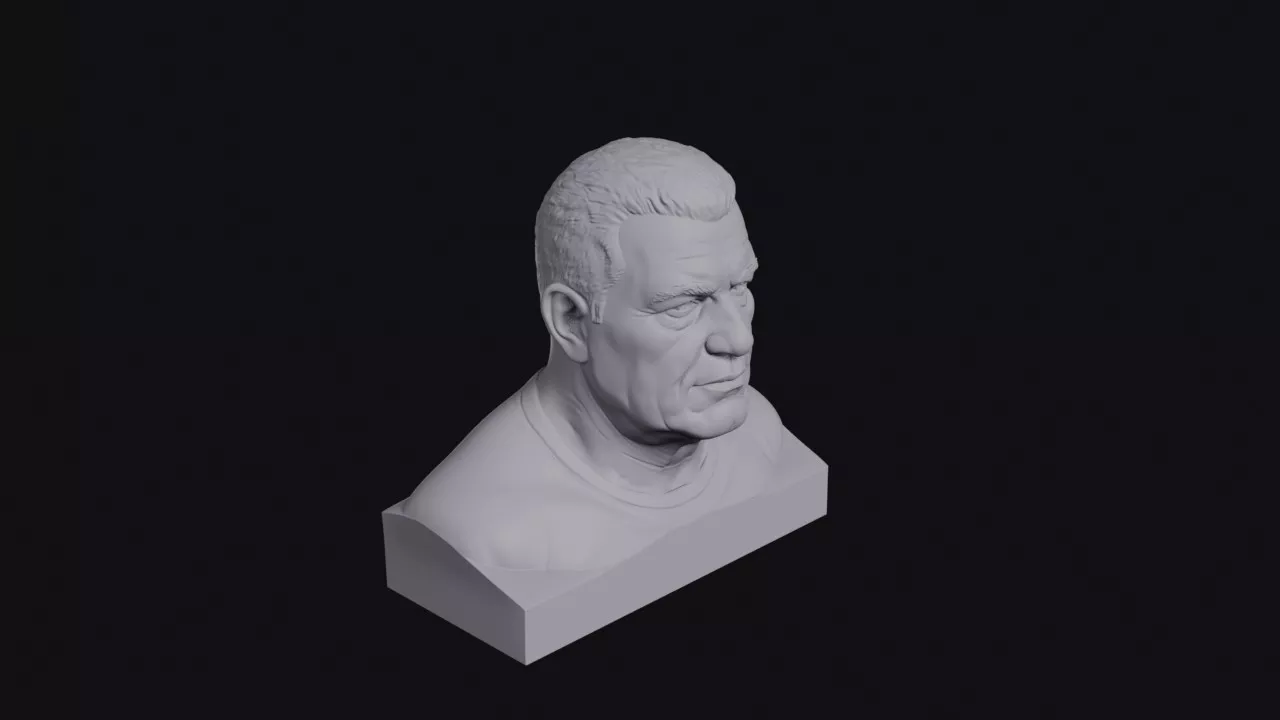 Burly Old Man Crew Cut Bust 3D print model