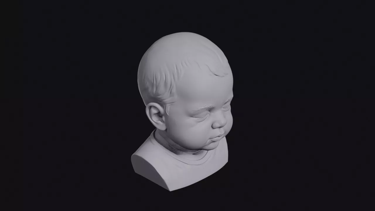 Sleeping Infant Bust 3D print model