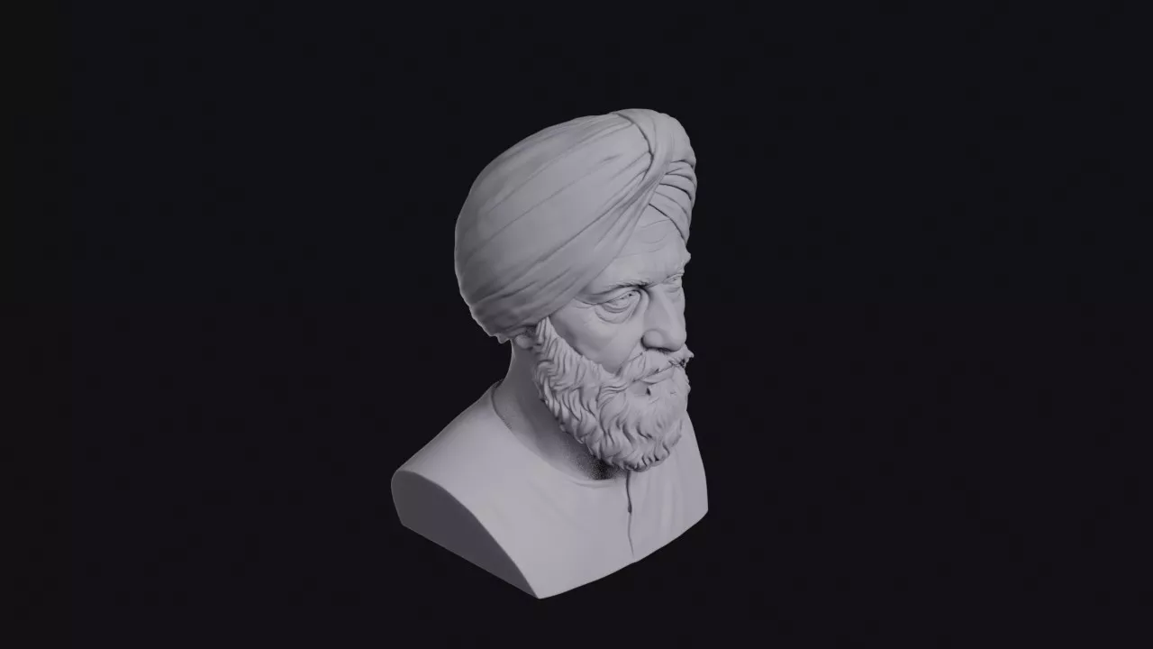 Sikh Man With Turban Bust 3D print model