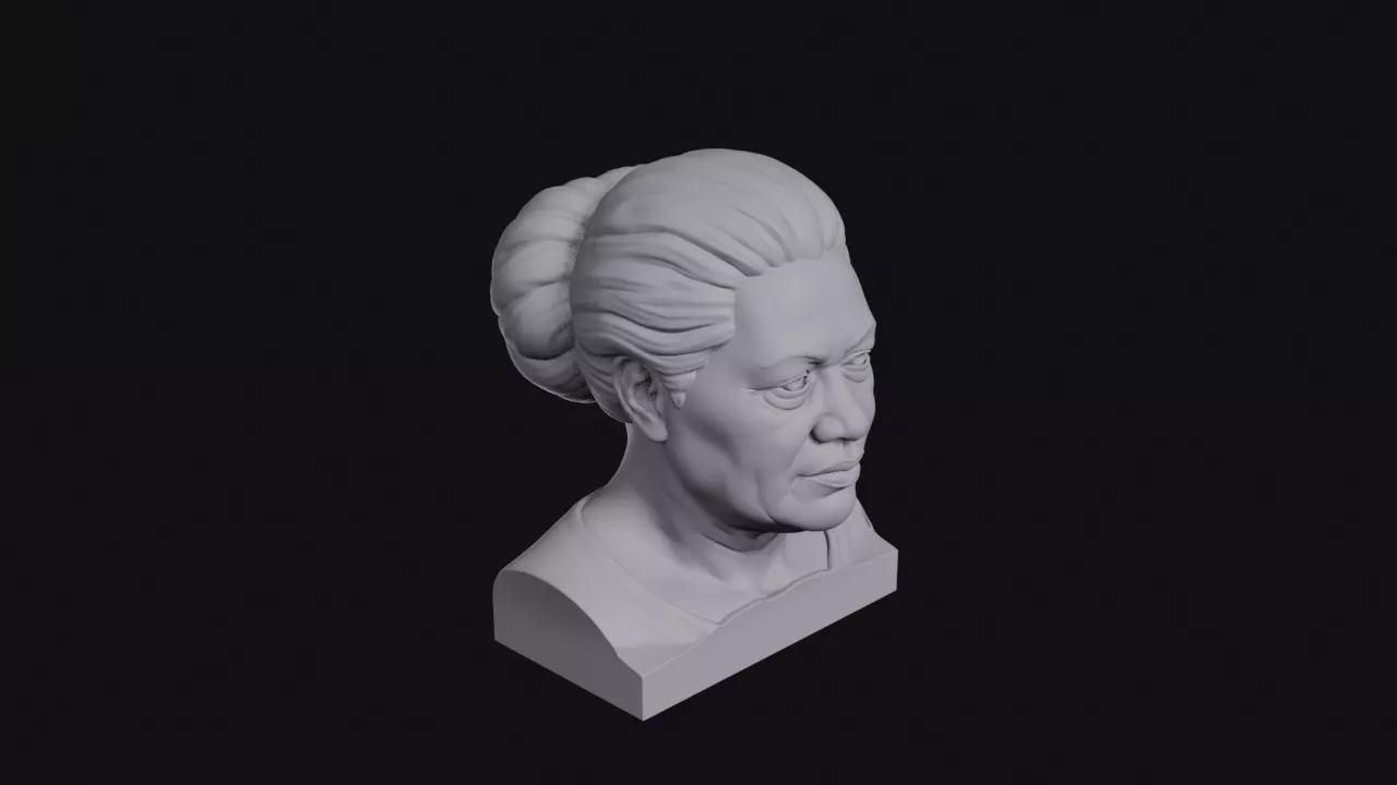 Samoan Woman With Hair Bun Bust 3D print model