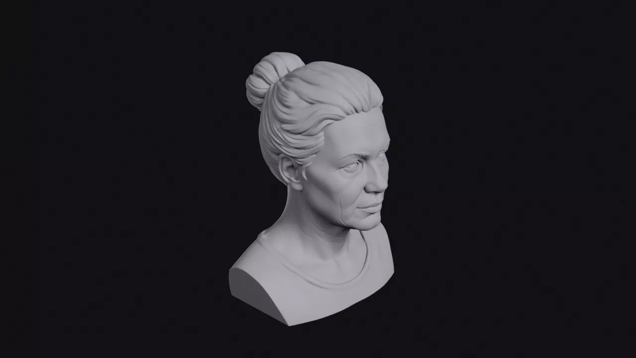 Russian Woman With Hair Up Bust 3D print model