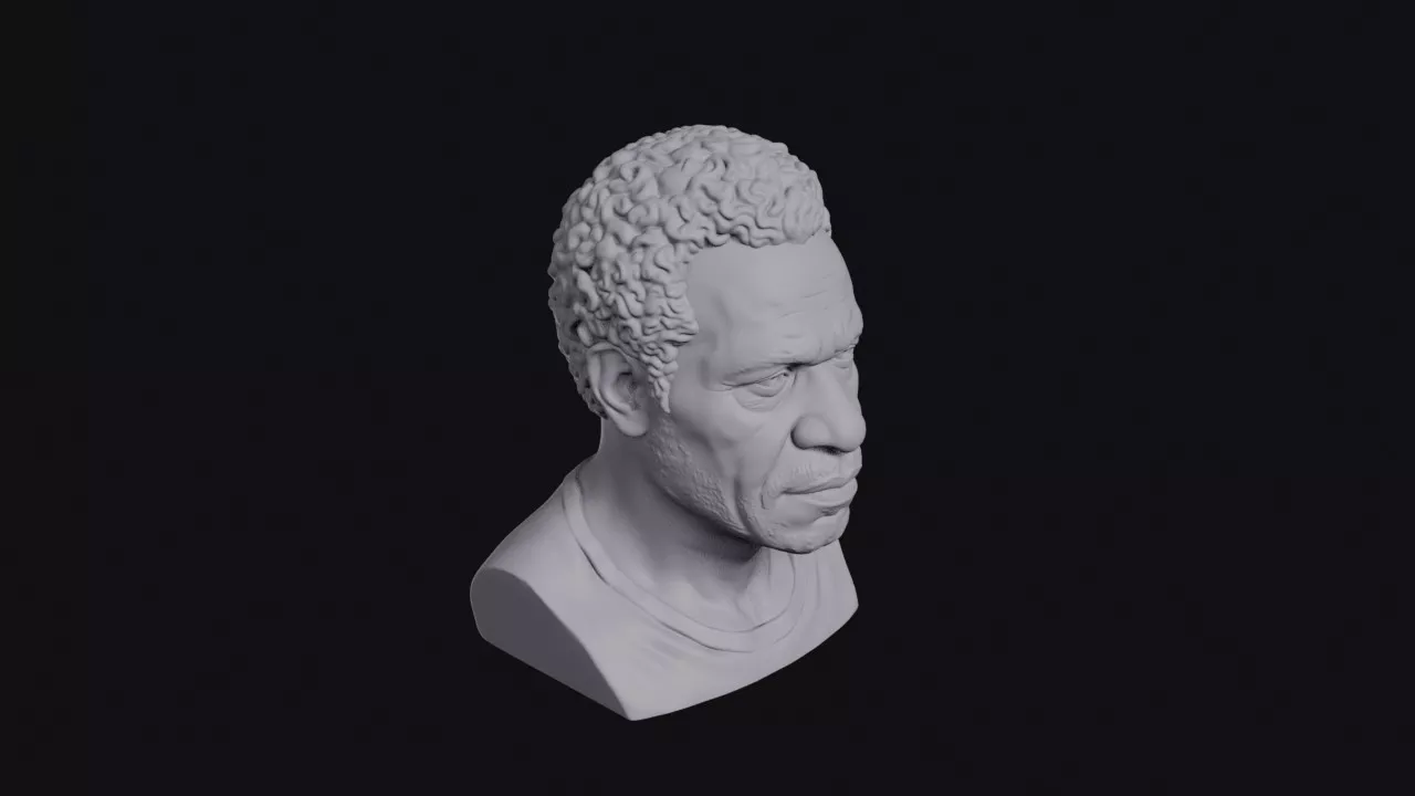Papuan Man With Curly Hair Bust 3D print model