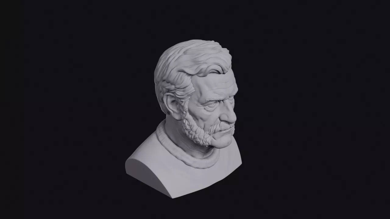 Scottish Man With White Sideburns Bust 3D print model
