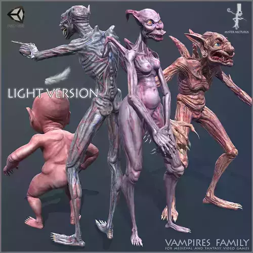 Vampires Family Light Version Low-poly 3D model